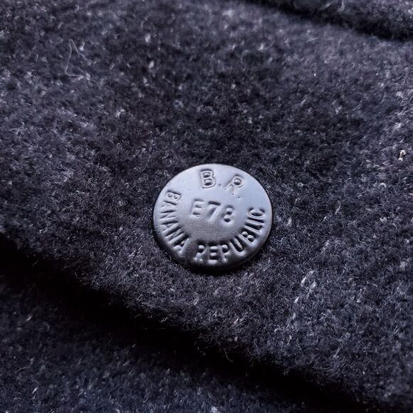 Banana Republic Cabinwear Shacket Mens L Wool Blend Workwear Jacket Gray FLAW - Picture 5 of 15